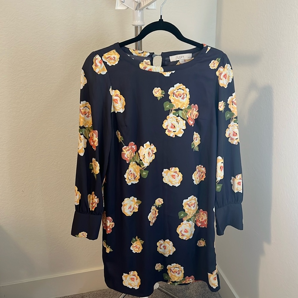 Flowy Long Sleeve Flower Dress